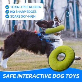 3DOEX Durable Dog Frisbee, 10" Soft Flying Disc Toy for Medium & Large Dogs, Waterproof & Bite-Resistant, Safe on Teeth, Anti-Dust, Wear-Resistant Dog Outdoor Toy, Great for Fetch Training (Green)