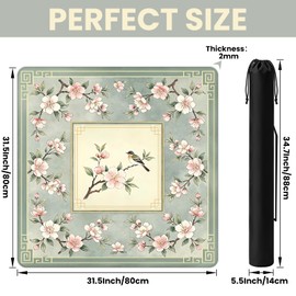 Mocsicka Green Chinoiserie Mahjong Mat 31.5" x 31.5"
