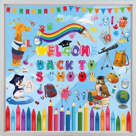Yoyuspy Back to School Window Clings, 12 Sheets Welcome Back to School Owl Window Decals Decorations for Classroom, First Day of Classroom Window Stickers Decor for Glass (Double Sided, Removable)