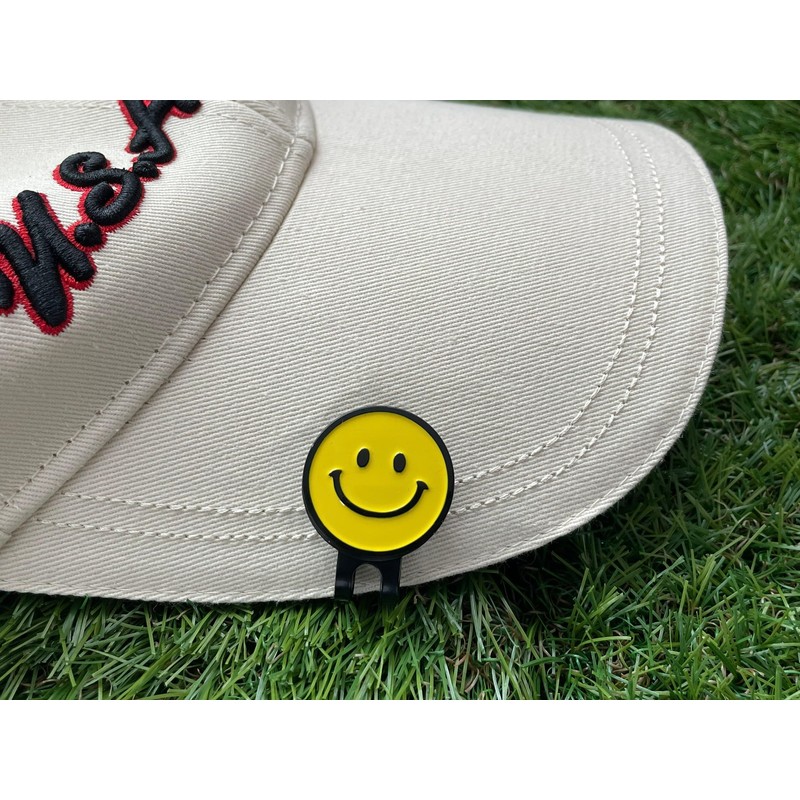 Don Flyee Smile Mark Niconico Golf Marker Hat with Clip