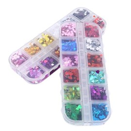 FOMIYES 2 Cajas de Lentejuelas para Uñas Polvo para Uñas Pegatinas para Uñas Lentejuelas Corazón de