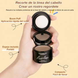 Corrector para las raíces del cabello,Hair Line Shadow Powder,Hairline Powder,Retoca Raíces Polvo para Densificar El Cabello,para esquinas, vértices y líneas del cabello. (Marrón claro, Talla única)