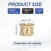 PATIKIL 40 Pcs Threaded Inserts Heat Set, 1/4"-20x6x8mm Female Brass