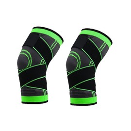 JGR SELECT Knieschoner für Meniskus und Bänder, 2 Stück, verstellbar, Sport-Kniebandage, Unisex, Kompression, Crossfit, Arthritis, Tendonitis (L)