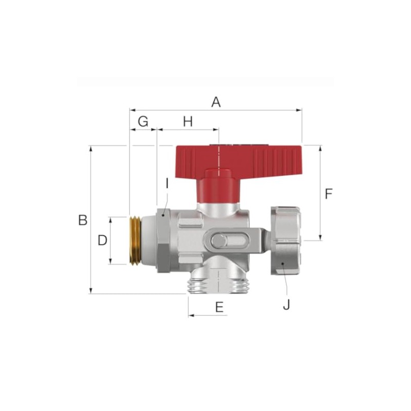 Simplex KFE Ball Valve Corner AG 1/2 Inch, Self-Sealing Thread