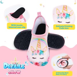 WAWSAM Children's beach shoes, girls' swimming shoes, aqua shoes, Pink U