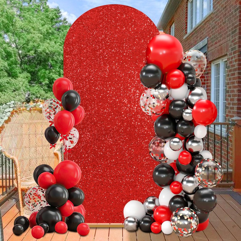 Red Sequin Arch Backdrop Covers 5FT Arch Covers Sparkly Fabric