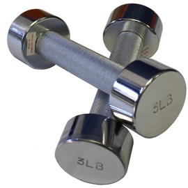 Ader Chrome Dumbbell, Sold as Pair (Chrome, 3LB)