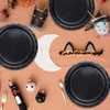 50 Pcs Black Paper Plates, Round Black Dessert Plates Birthday