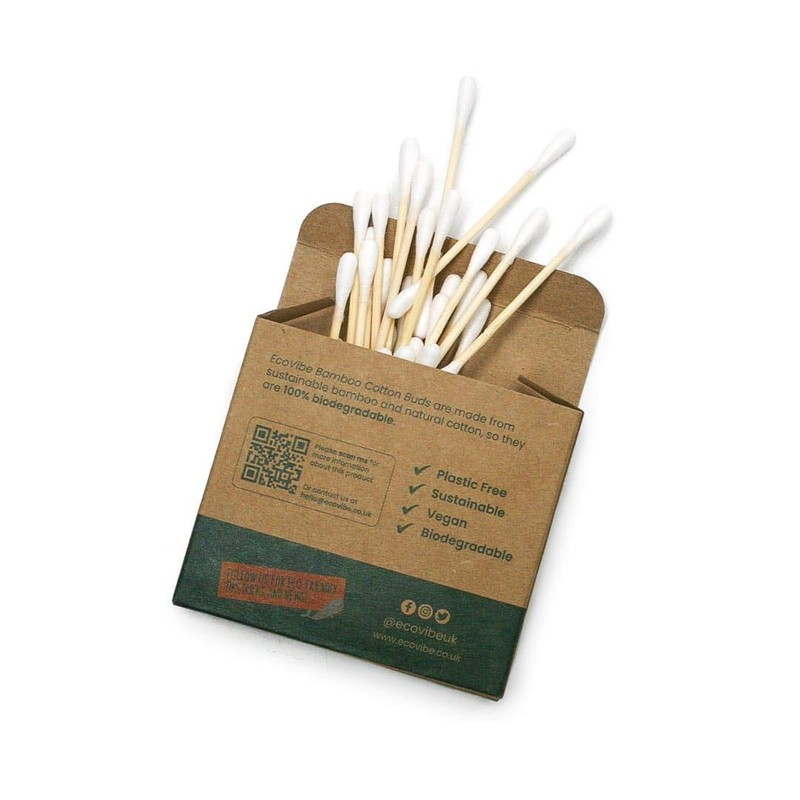 Ecovibe Plastic-Free Bamboo Cotton Buds - Eco-Friendly & Naturally Made