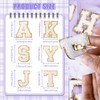 52PCS White Chenille Letter Patches Self Adhesive for Clothing,A-Z Varsity