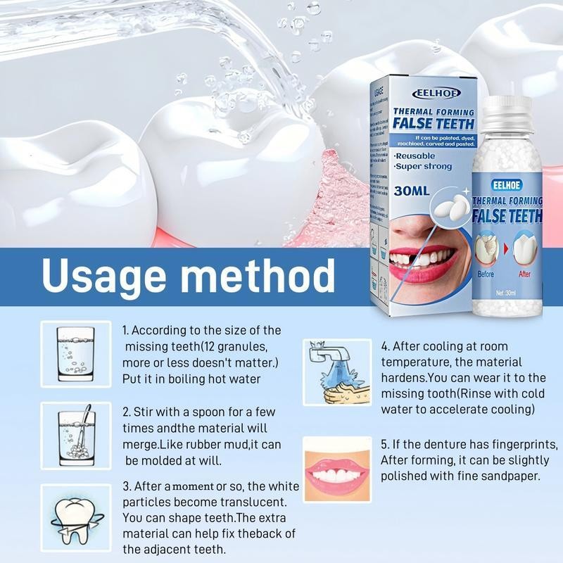 EELHOE 1/2/4pcs EELHOE Moldable Dental Gel Dentures Temporary Fillings Cavities