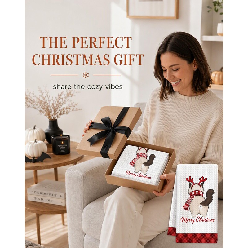 Ragdoll Cat Christmas Kitchen Towels Gifts for Cat Mom Lovers