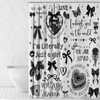 Mocsicka Black Bow Shower Curtain Y2K Bathroom Decor Modern Juicy