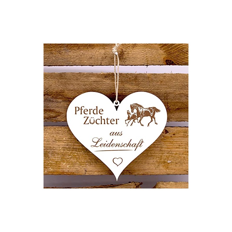 Engraved Heart Sign - Horses Breeder from Passion - Decorative