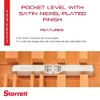 Starrett 135A Nivel de bolsillo con acabado niquelado satinado, tamaño
