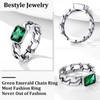 Bestyle Men's Band Ring 925 Sterling Silver Curb Chain Finger