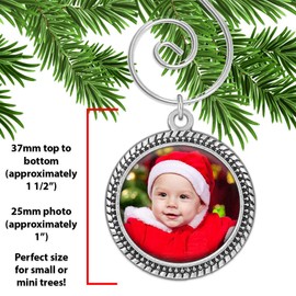 Make Your Own Mini Christmas Tree Photo Ornaments Kit 6 Ornate Circle Frames