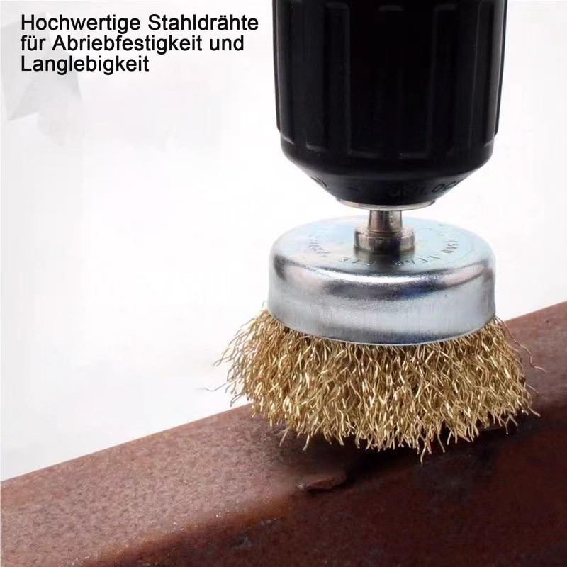 Wire Brush Drill, 12-Piece Steel Brush, Cordless Screwdriver, Brass Brush