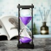 Hourglass Timer 60 Minute, Black Wooden Frame Decorative Sand Timer