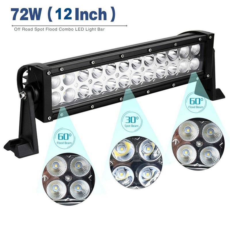 Willpower 7D LED Light Bar 12 Inch 72W Spot Flood