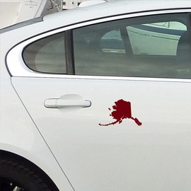 NBFU Alaska Silhouette Map Outline State (Burgundy) (Set of 2) Premium Waterproof Vinyl Decal Stickers for Laptop Phone Accessory Helmet Car Window Bumper Mug Tuber Cup Door Wall Decoration