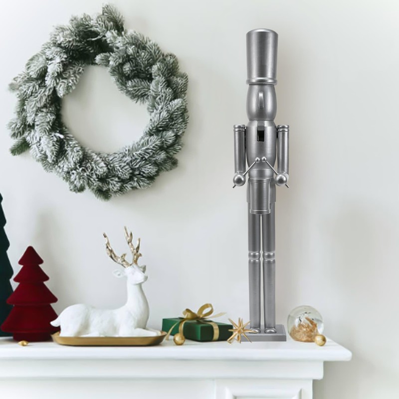 Jeco Inc. 36 inch Wooden Silver Soldier Drummer Nutcracker