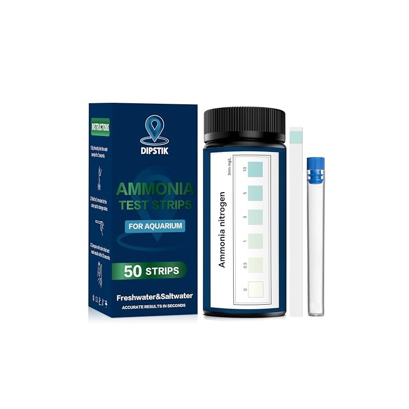 DIPSTIK Ammonia Test Strips for Fish Tank,Feshwater & Saltwater Aquarium