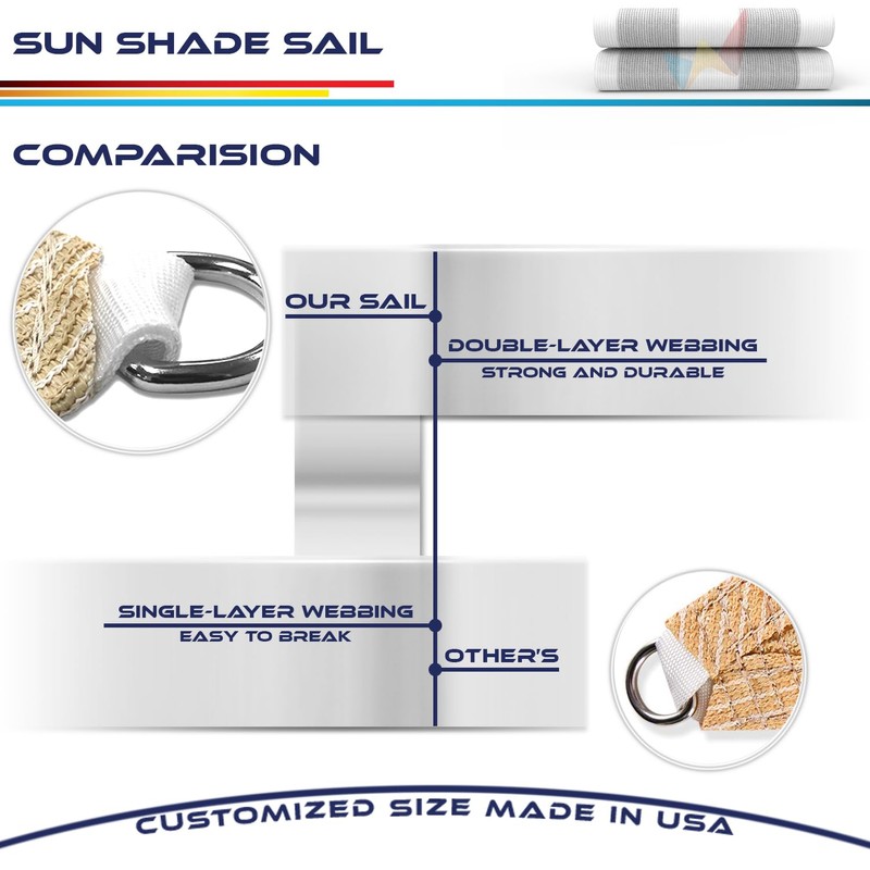 Windscreen4less 8' x 16' Sun Shade Sail Rectangle Outdoor Canopy