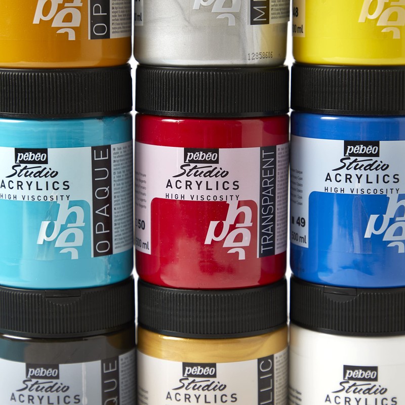 PEBEO 172352 500 ml Studio Acrylic Paint, Iridescent Gold