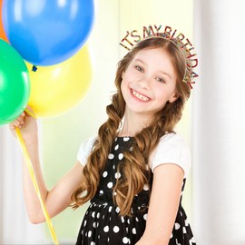 Birthday Crown Tiara for Girls, Cute Colorful IT'S MY BIRTHDAY Headband for Women, Rainbow Happy Birthday Headband Decorations Gifts for Women