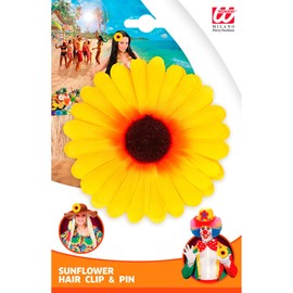 Widmann 01320 Hair Clip Sunflower Hippie Flower Child Costume Accessory Carnival Theme Party