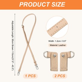 PATIKIL Leather Shoulder Straps, Adjustable Purse Straps Replacement Kit Crossbody Handbag with Silver Clasp for Mini Tote Bag, Light Pink