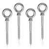 EFUTURETIME 4 x Eye Bolts Stainless Steel with Wood Thread