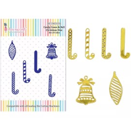 Dress My Craft Metal Cutting Dies CANDY CANES N BELL CHRISTMAS DIES