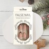 Almond Press On Nails Medium False Nails Red Gold Star