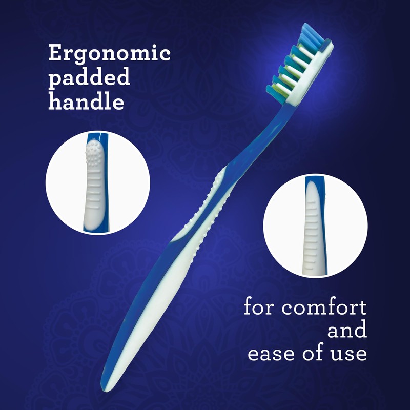 GuruNanda Multi-Action Toothbrush with Tongue Cleaner - Soft Bristles for