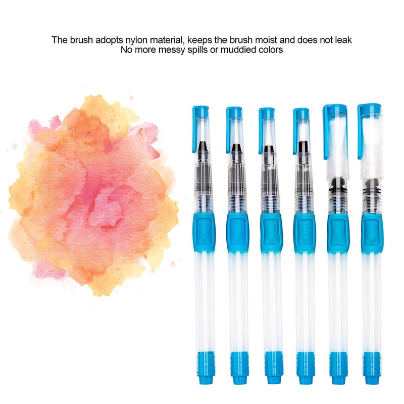 6PCS Water Brush Pens Watercolor Pen for Kids Children School