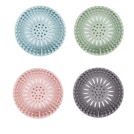 Drain Hair Catcher, Durable Silicone Hair Stopper for Shower Drain Cover Bathroom Tub, Drain Strainer to Catch Hair Easy to Install and Clean Suit for Bathtub Kitchen Sink Shower Floor (4Pcs)