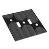 Black White Boho 2 Gang Toggle Light Switch Cover Double