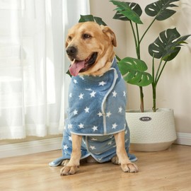 Zorela Dog Drying Coat, Super Soft Coral Velvet Dog Drying Towel Robe, Microfiber Dressing Gown Bathrobe Towel Robes for Drying Dogs After Bath, Swim, Beach, Pool