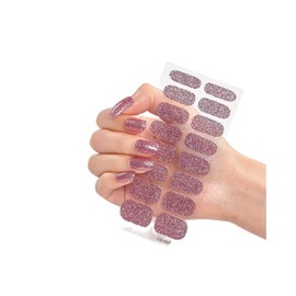 Generic 16Pcs Glitter Gradient Pure Color Full Nail Wraps Nail Polish Sticker Thick Cs037 Nail Wraps Stickers Manicure Supplies for Women Nails Full Long Lasting Easy Apply and Remove