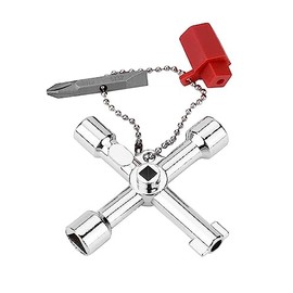 WenTigDY - Llave universal 4 en 1, llave cruzada universal multifuncional con broca, herramientas de aleación de zinc, caja de clóset eléctrico, puerta de tren, válvula de medidor de agua, gabinetes de medidor eléctrico de gas, etc