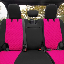 WYLF Neoprene Waterproof Custom Fit PINK Seat Covers for Jeep Wrangler JL 4 Door for Years for 2018-2023 REAR Set Automotive Seat Covers Neoprene and Neosupreme Water Resistant Car Seat Covers