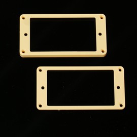 Set of 2 Humbucker Pickup Mounting Rings for bridge and neck pckups, Flat bottom,Cream