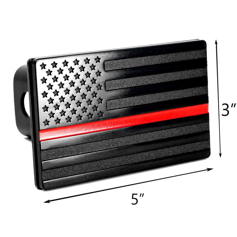 MULL USA Flag Metal Trailer Hitch Cover with Anti-Rattle Hitch