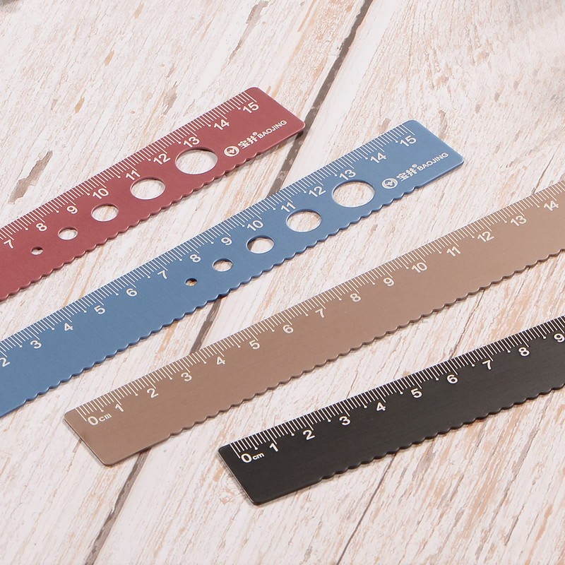 sourcing map 3pcs Straight Ruler 15cm Metric Aluminum Alloy Ruler