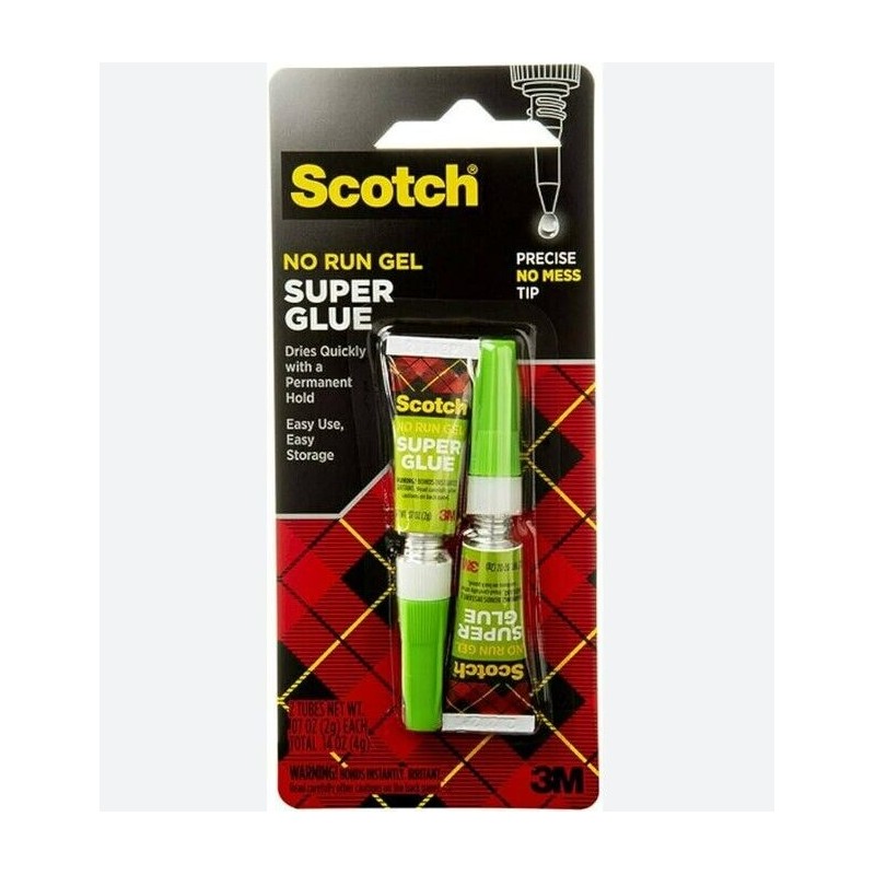 SUPER GLUE GEL pack of 2 with Permanent Hold Dries