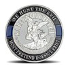 Thin Blue line Saint Michael Law Enforcement Challenge Coins -