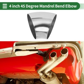 Motoforti 2pcs 45 Degree Mandrel Bend Elbow Car Modified Exhaust Pipe Tubing Piping 4" Inch OD Thickness 0.9mm/21GA 102x110x0.9mm 201 Stainless Steel Silver Tone